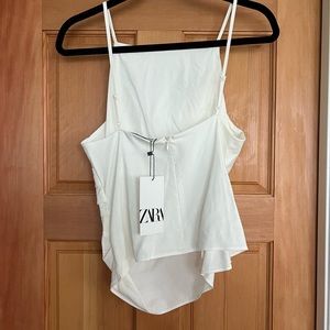 NWT zara low back white top